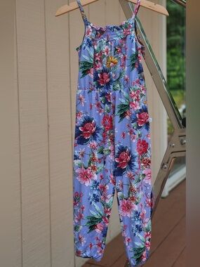 Posh Peanut 2T Floral Jumpsuit Romper Purple Blue Garden Boutique Toddler Girl